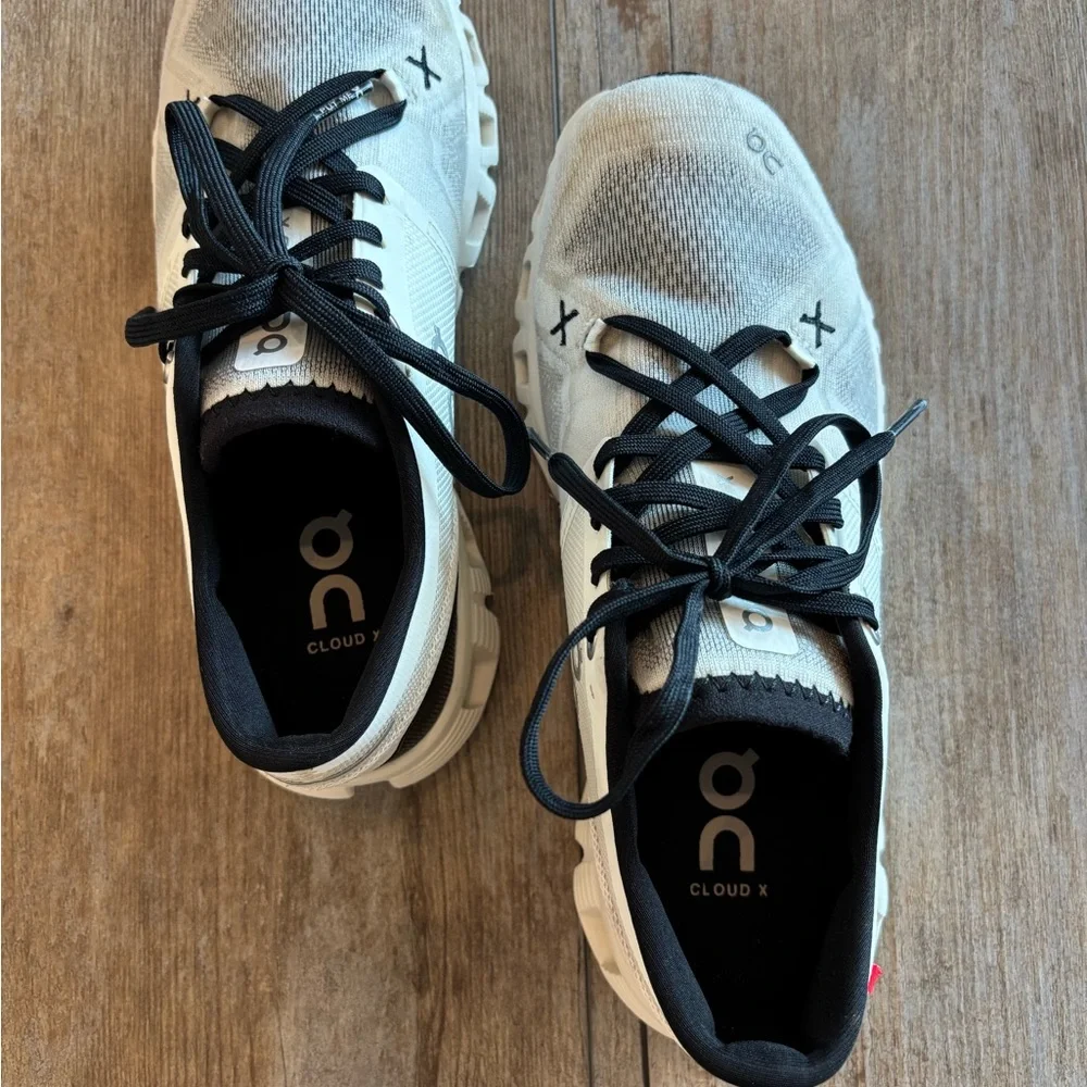 On Cloud X Running Women's Athletic Shoes in White and Black Size 6.5 - Picture 11 of 15
